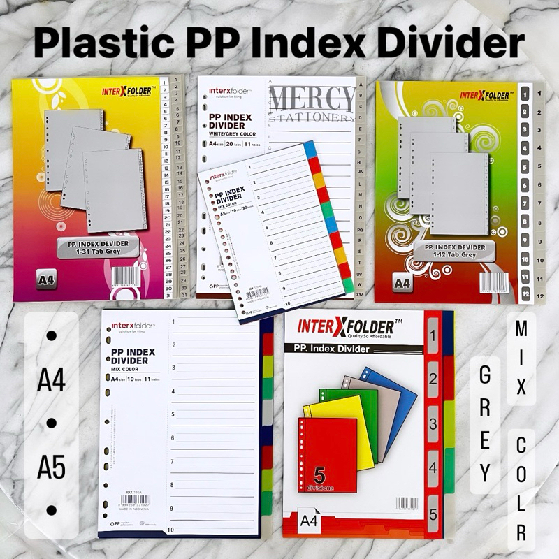 

Index Divider PP Plastik Interxfolder Warna Glossy Doff