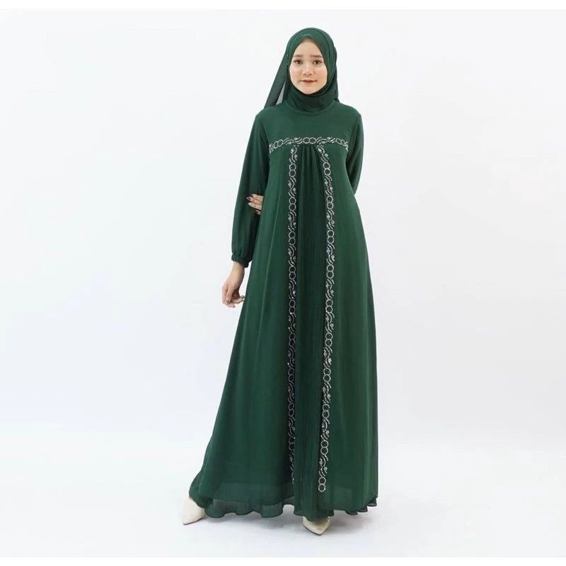 Sale Premium Dress Prisket Payet Ceruty Babydoll Gamis Pekanbaru Terbaru Plisket Warna Hitam Biru Do