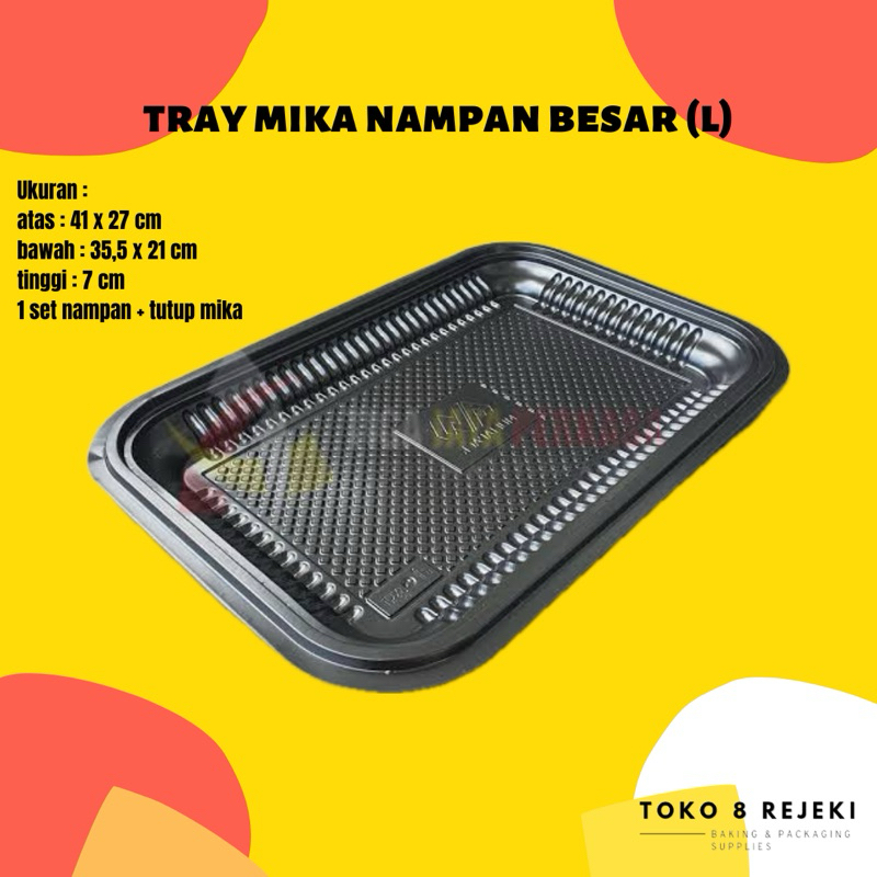TRAY MIKA COKLAT / NAMPAN SNACK L isi 5 pcs
