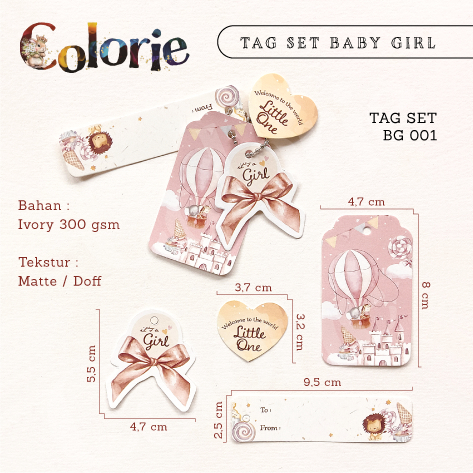 

TAG BABY BORN (GIRL)/ 1 MONTH/ MANYUE SET 001 TEBAL 300 GSM