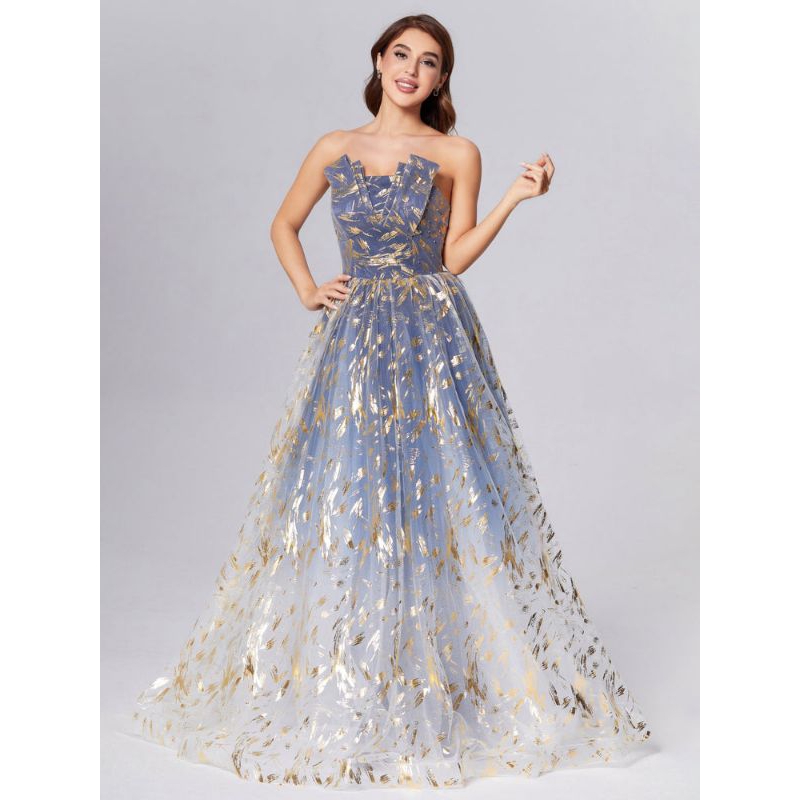 gaun pesta wedding mewah gradasi frozen ball gown party dress cinderella