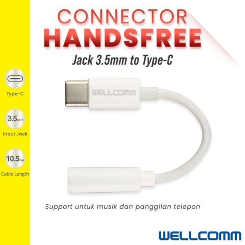 WELLCOMM Audio Splitter Konverter USB Type C to Jack 3.5mm Support For Android Spliter Type C