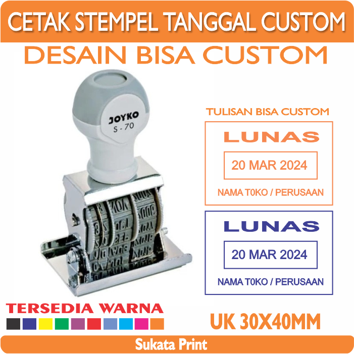 

Cetak Stempel Lunas Tanggal + Tambahan Tulisan Custom