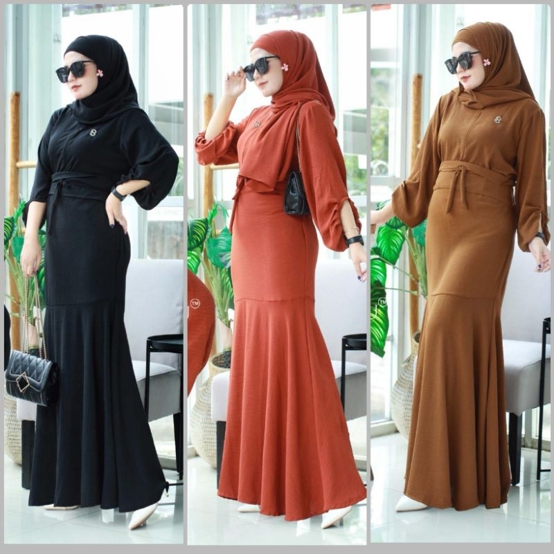 FAMELA SET HIJAB /// CLARISA DRESS BY QASSEL ORI GOZZO