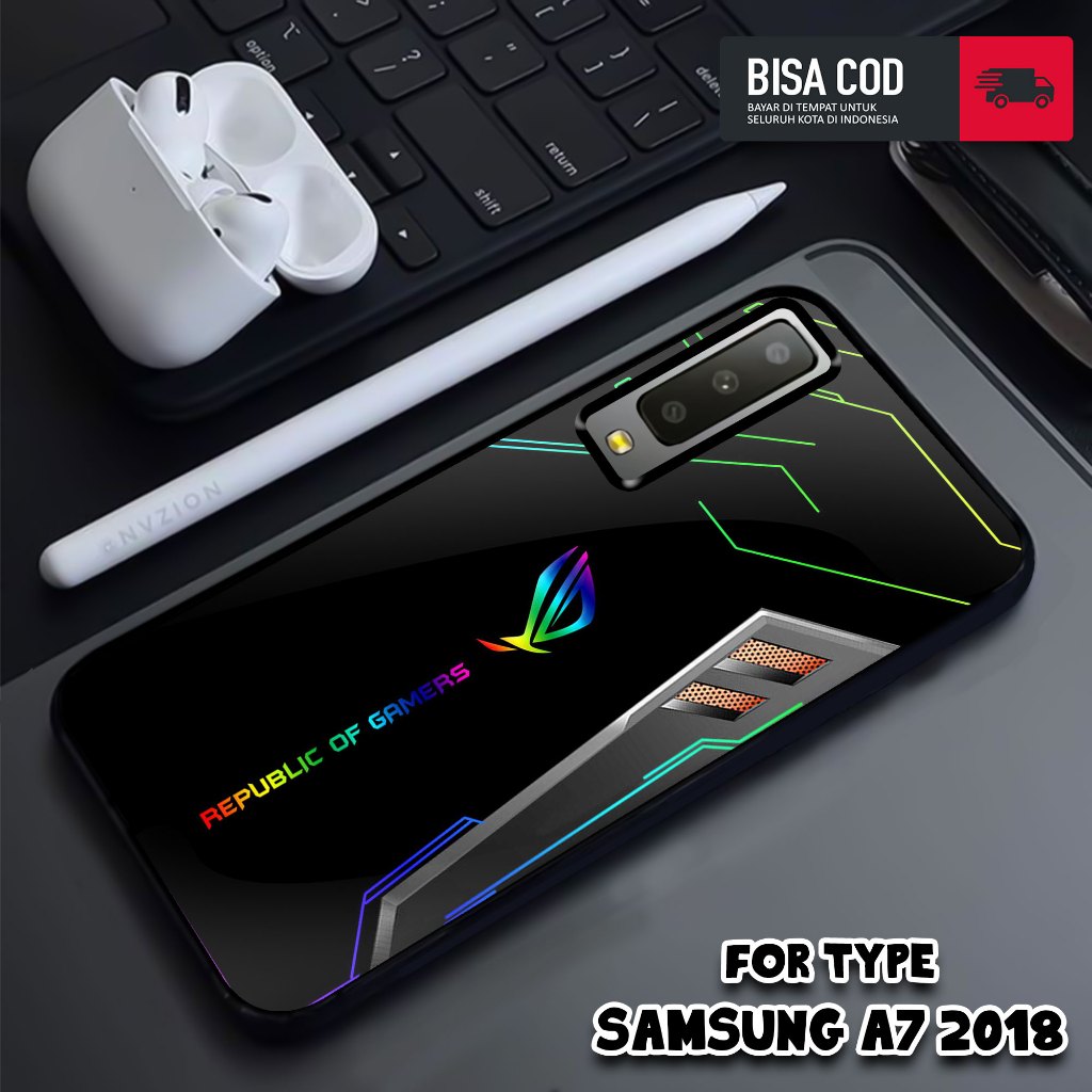 Case SAMSUNG A7 2018 - Casing SAMSUNG A7 2018 - MOTIF ROG - Hardcase Premium Glossy - Casing - Silik