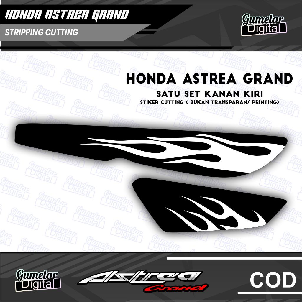 CUTTING STIKER STRIPING HONDA ASTREA DESIGN API HOT WHEELS