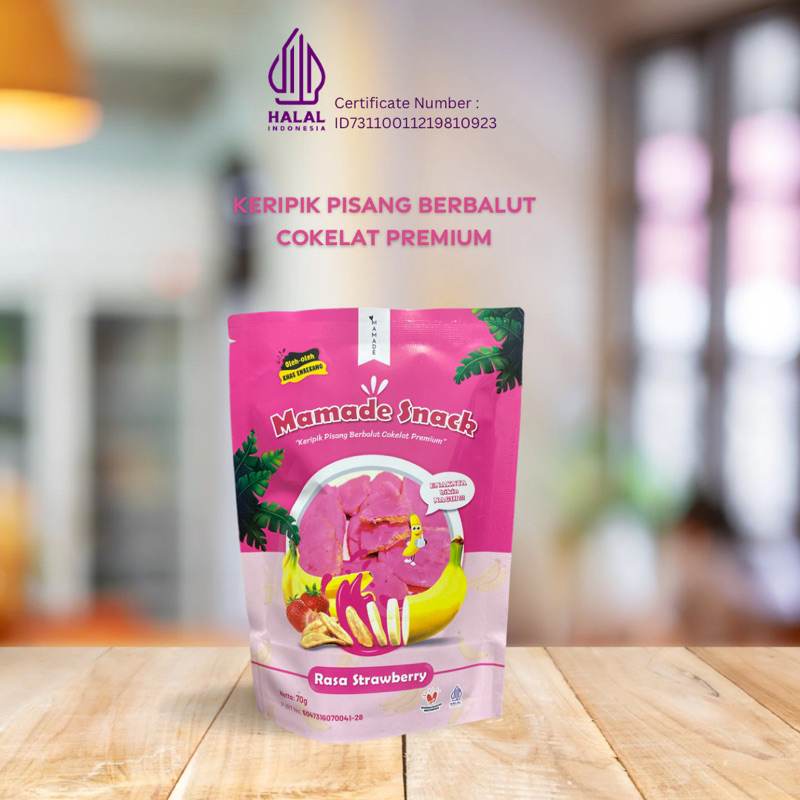 

Keripik pisang rasa strawberry / banana chips MAMADE NAGIH / MAMADE NAGIH SNACK
