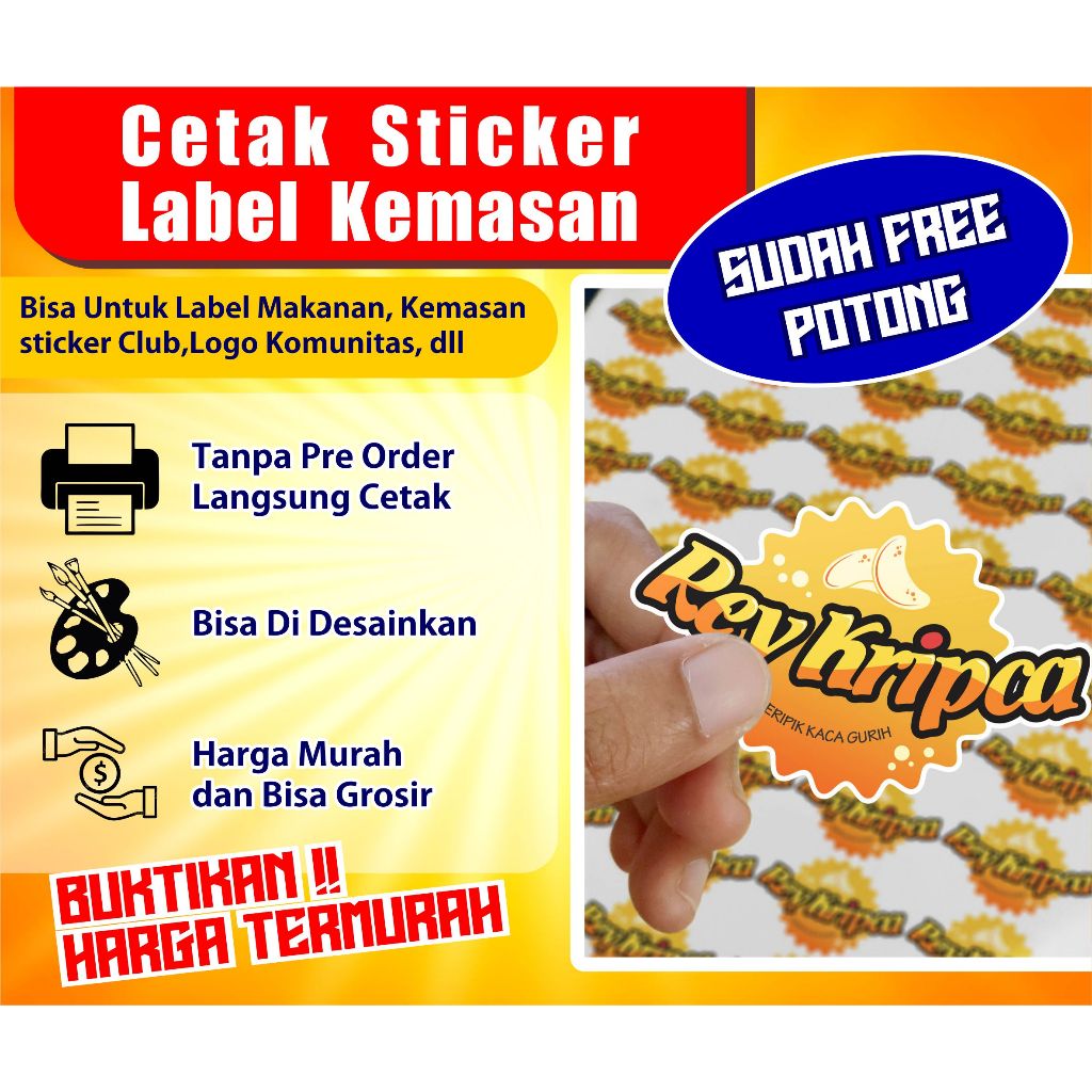 

Cetak Sticker Label / Stiker Bontak / Chromo / Label Makanan - Free desain