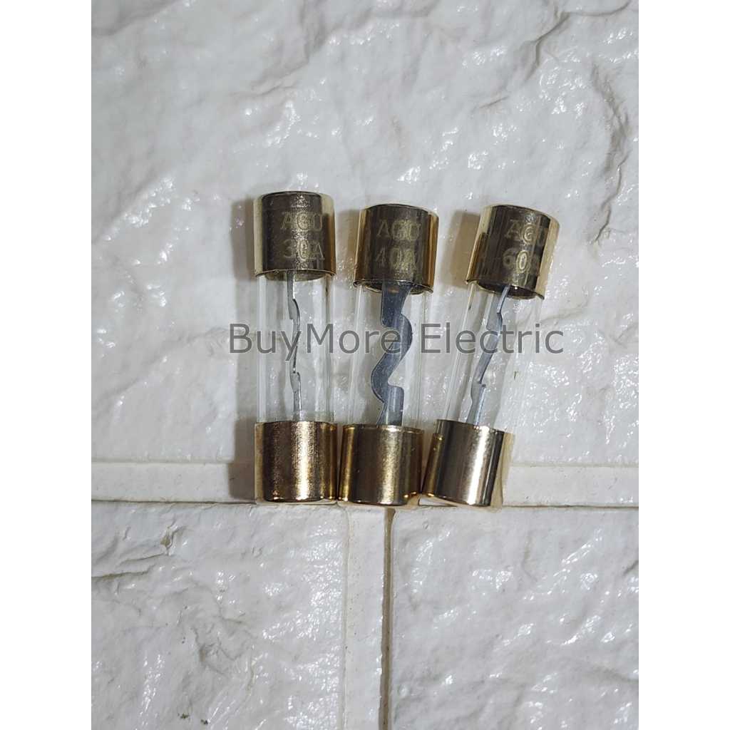 (Isi 1 pcs) Fuse Tabung Fuse Kaca Mobil Botol Tabung 30A 40A 60A Fuse Mobil Sekring Mobil Fuse Audio