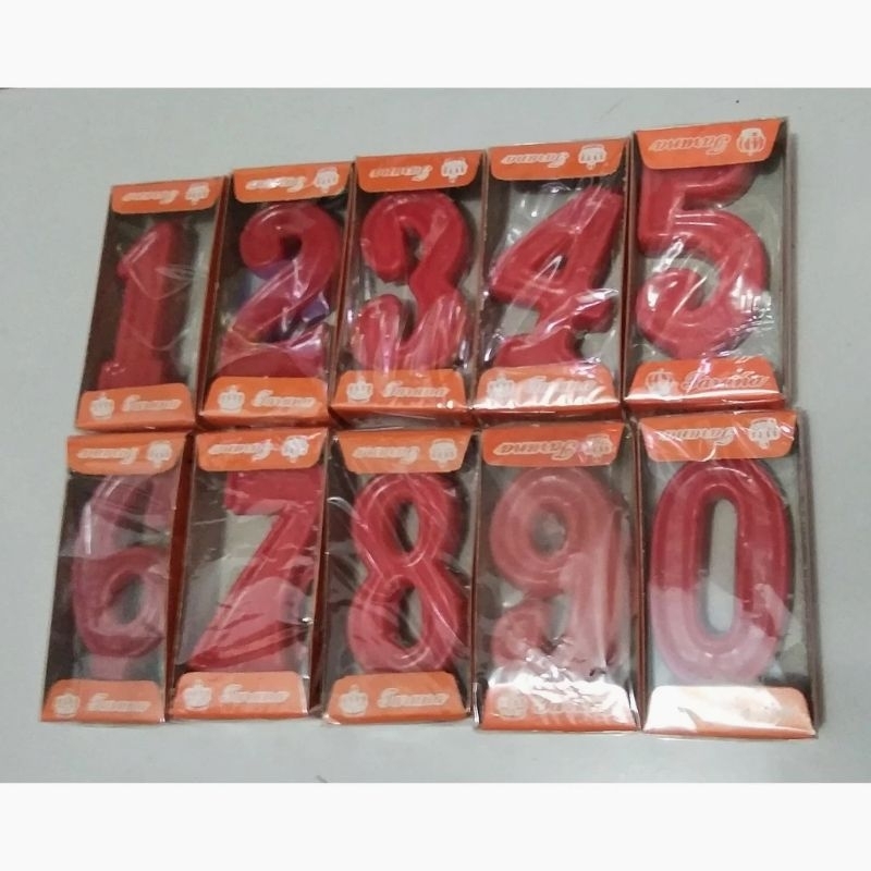 Lilin Angka 0-9 Warna Merah / Lilin Kue Ulang Tahun / Lilin Ulang Tahun / Lilin Kue Ulang Tahun Angk