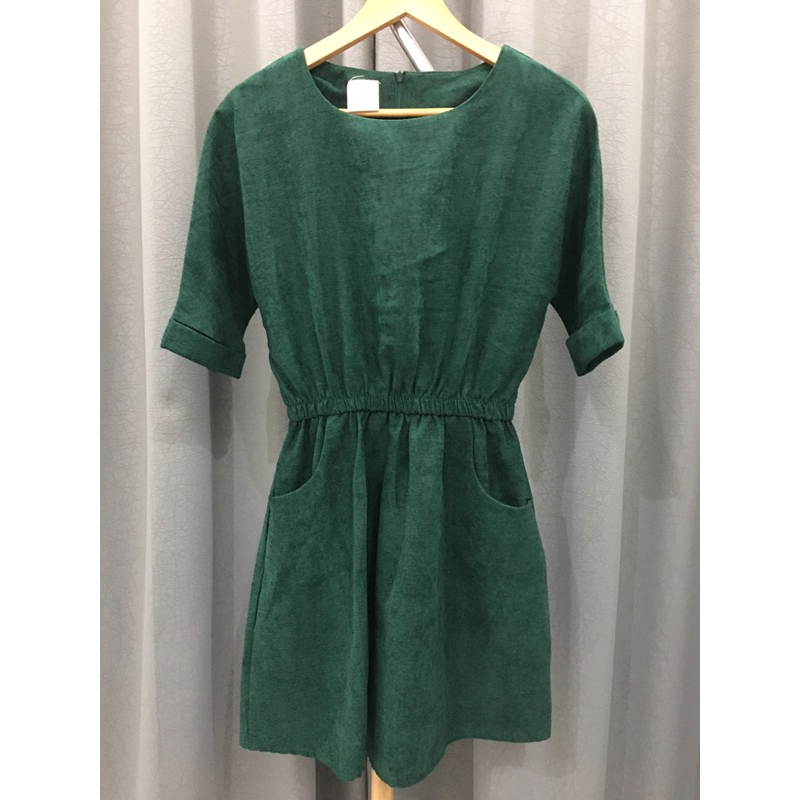 Atasan tunik wanita warna hijau botol size S