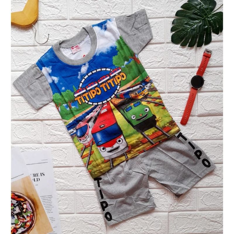 BAJU ANAK GAMBAR TITIPO / SETELAN KAOS ANAK MOTIF TITIPO / KAOS TIPOTIPO