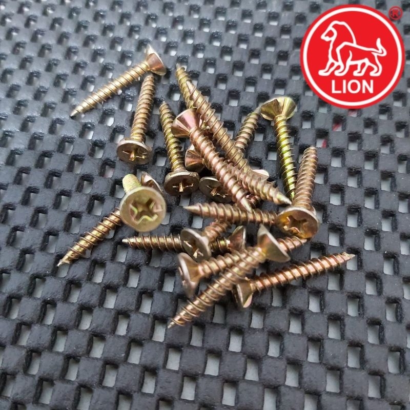 ISI 100 sekrup grc merk lion 6x3/4 inch 6x1 inch 6x1 1/4 inch 6x1 1/2 inch / paku kalsi board lion 6