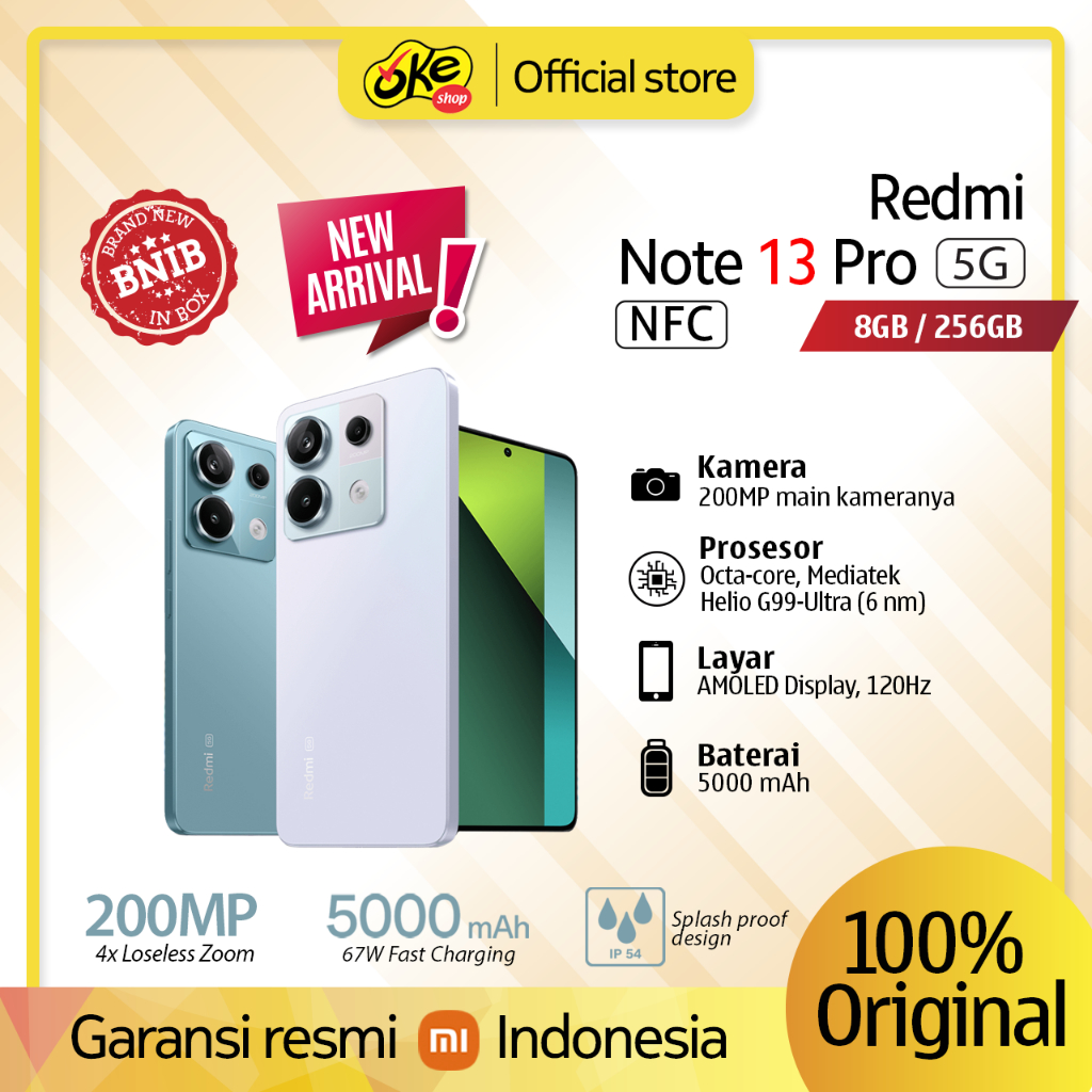 Xiaomi Redmi Note 13 Pro 4G | 5G 8GB/256GB Garansi Resmi