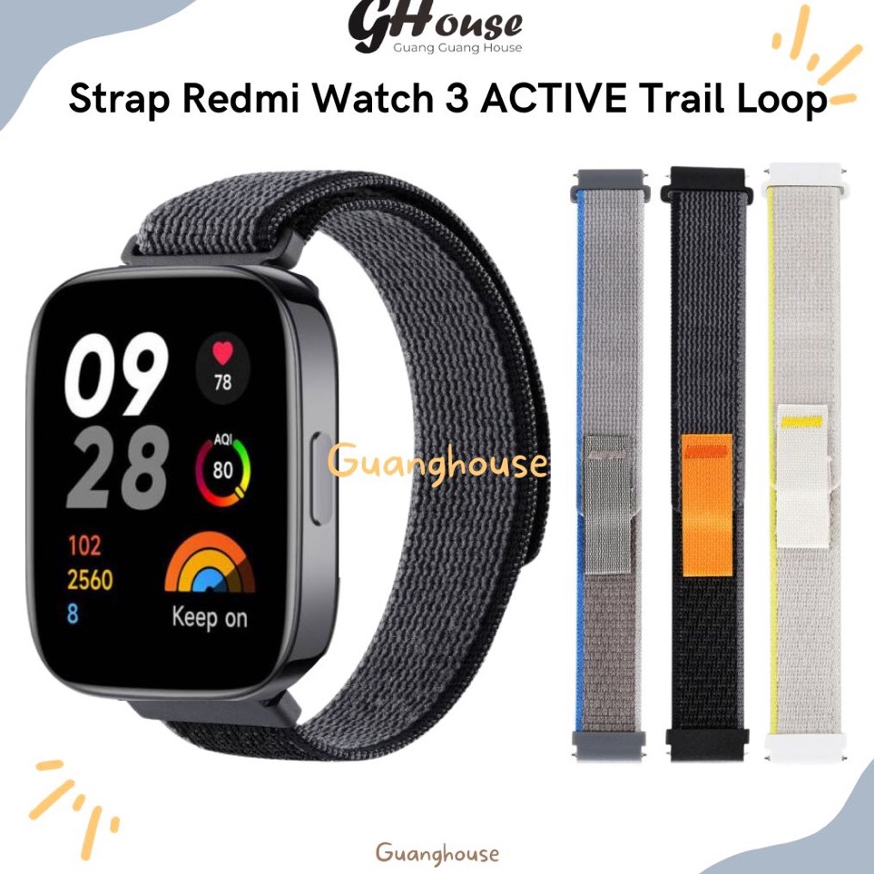 Sys Strap Redmi Watch 3 ACTIVE Trail Nylon Loop Tali Jam Redmi Watch 3 ACTIVE Bahan Canvas Nylon Tra