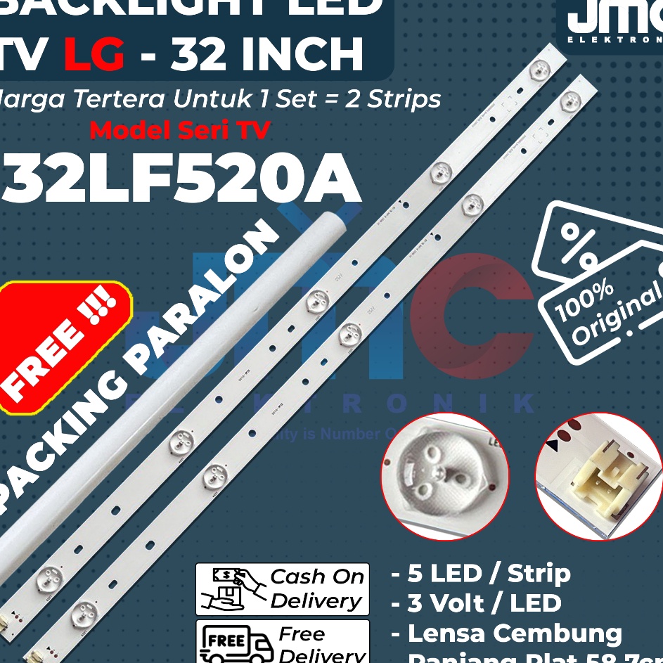 YqZ Backlight Tv LG 32LF52A 32LF Lampu led Tv LG 32 inch 5ledstrip
