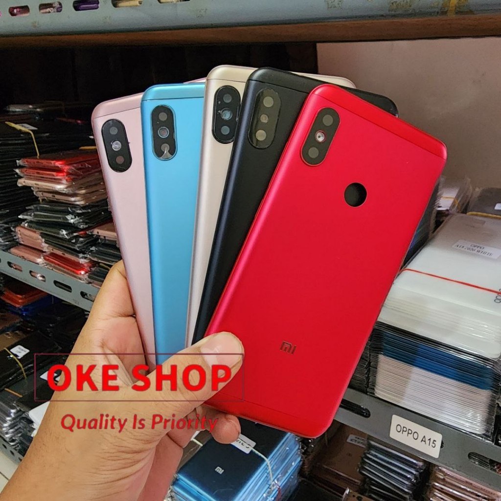 Backdoor Back Casing Xiaomi Mi A2 Lite Bekdor Backdor Tutup Belakang Kesing Xiomi + Tombol Volume