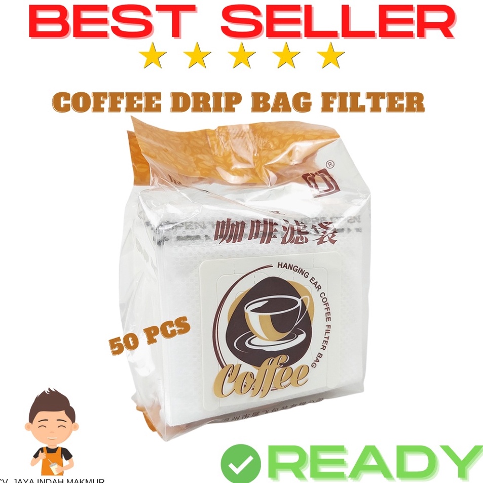 Klik Pesan Kertas Penyaring Kopi Drip Bag Cafe Paper Filter Coffee Dripper Bag 5 PCS  White