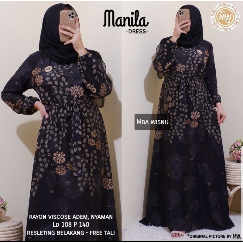 NEW   REDY BANYAK MANILA DRESS ORI BY MBA WISNU/ALISHA BY MBA WISNU