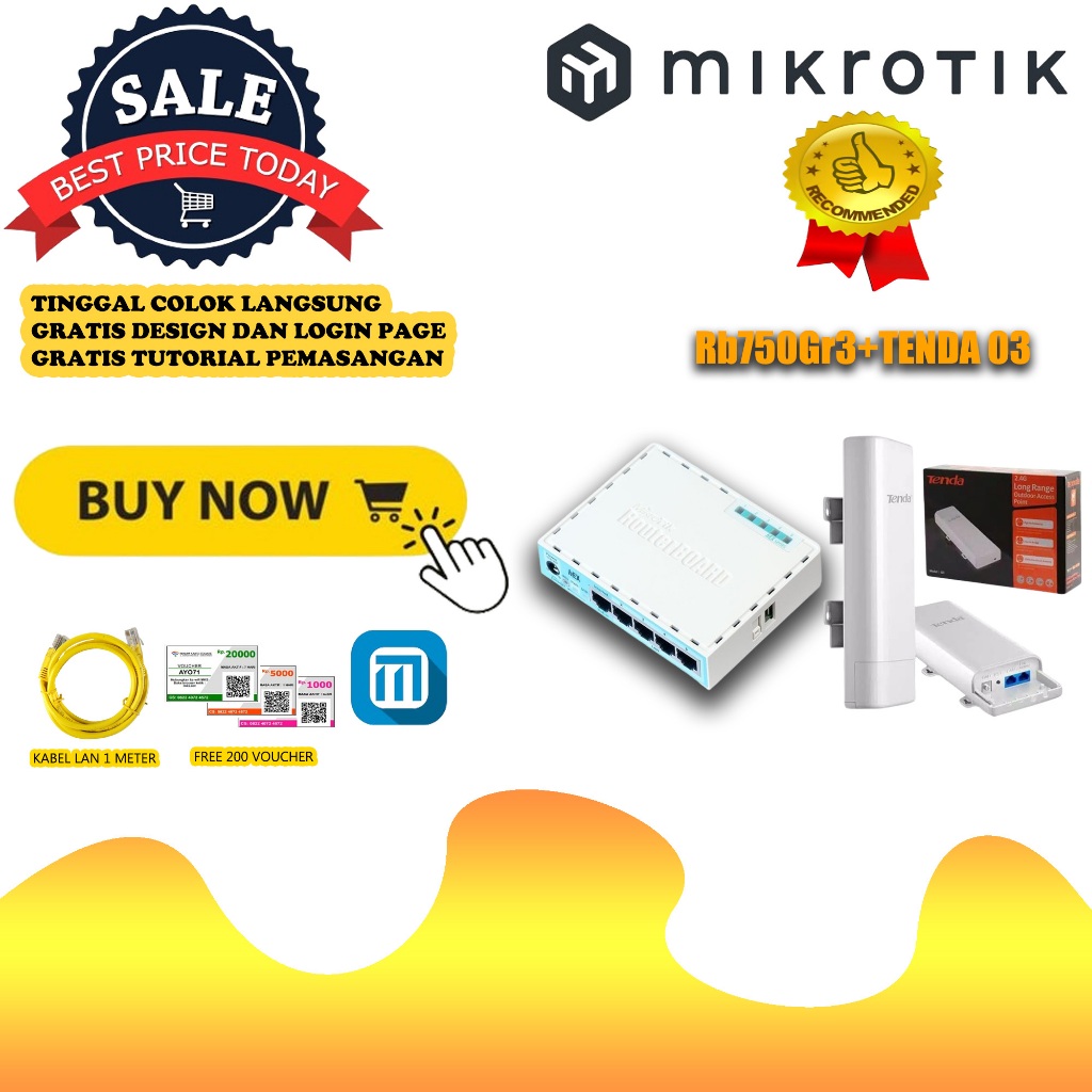 Usaha Voucher Mikrotik Rb750Gr3+TENDA 03 Full Setting