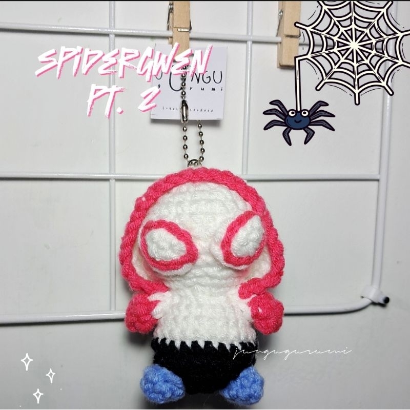 Spiderman crochet Spider Gwen crochet amigurumi Rajutan Spiderman & Spidergwen keychain spider gwen 
