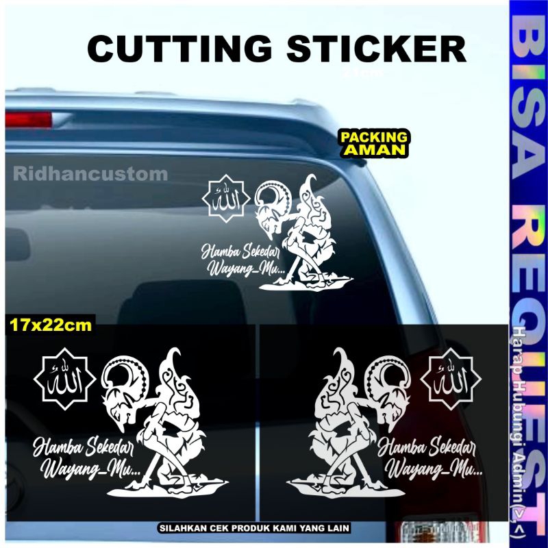 [ WAYANG ] CUTTING STICKER KACA MOBIL BELAKANG | hamba sekedar wayangmu