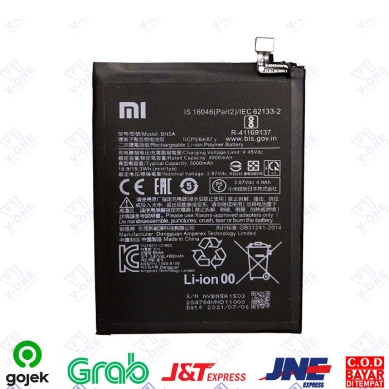 Baterai Redmi 10 BN5A ori oem