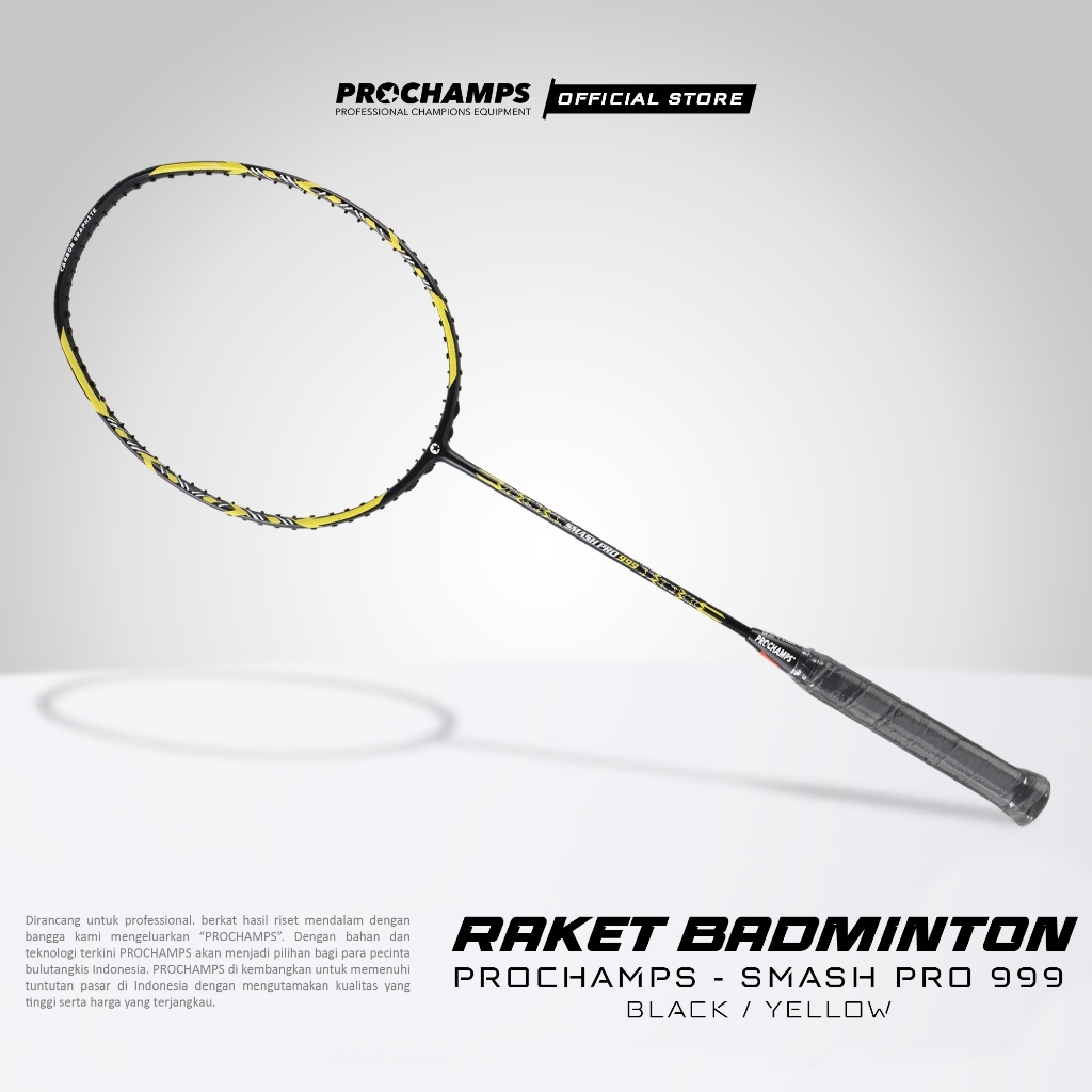 Raket Badminton Prochamps Smash Pro 999 SP Hitam Kuning