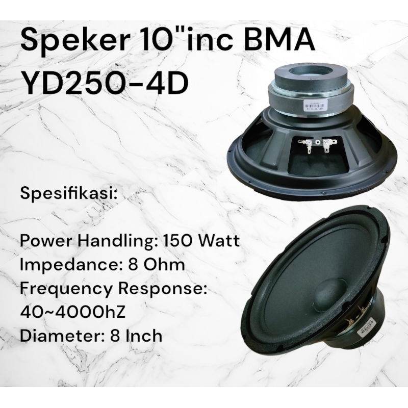 Speker BMA YD250-4D | Speker 10"inc