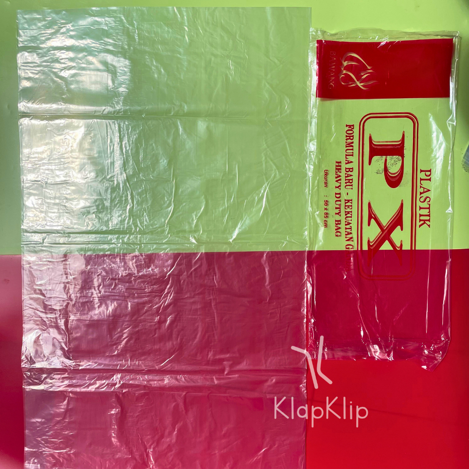 1pack Kantong PX Sayur 50x85cm Bening Clear - Kuat buat angkat sayur, buah2an, beras dan lainnya Bis
