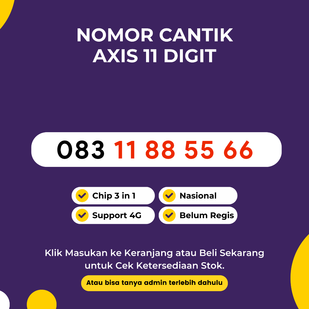 Nomor Cantik Axis Murah 11 Digit Rapi - Kartu Perdana Murah Cantik Axis