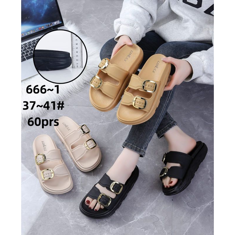 Sandal jelly karet dewasa model Slop ban 2 Kekinian dan elegan Line T.X 37-41