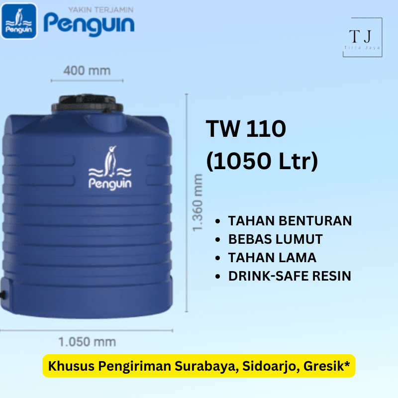 Tangki Air PENGUIN TW 110 1050 L Toren Air Tandon Air Tangki Portable