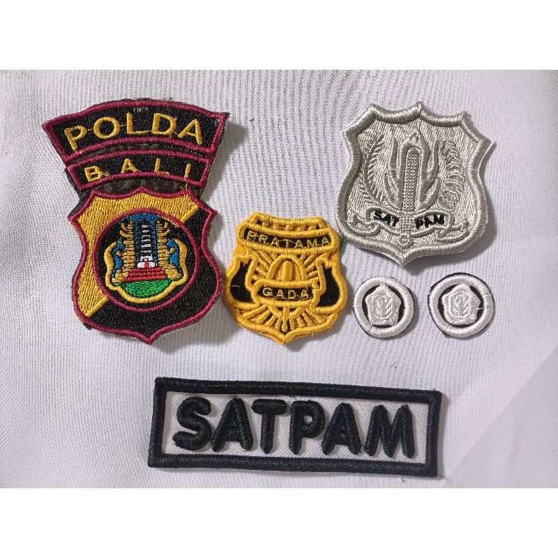 Bed Bordir Polda Bali 3D Timbul Logo bordir satpam,polda bali, kewenangan,