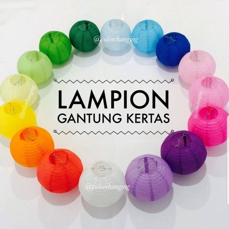 Lampion Gantung Kertas Bulat 35 cm