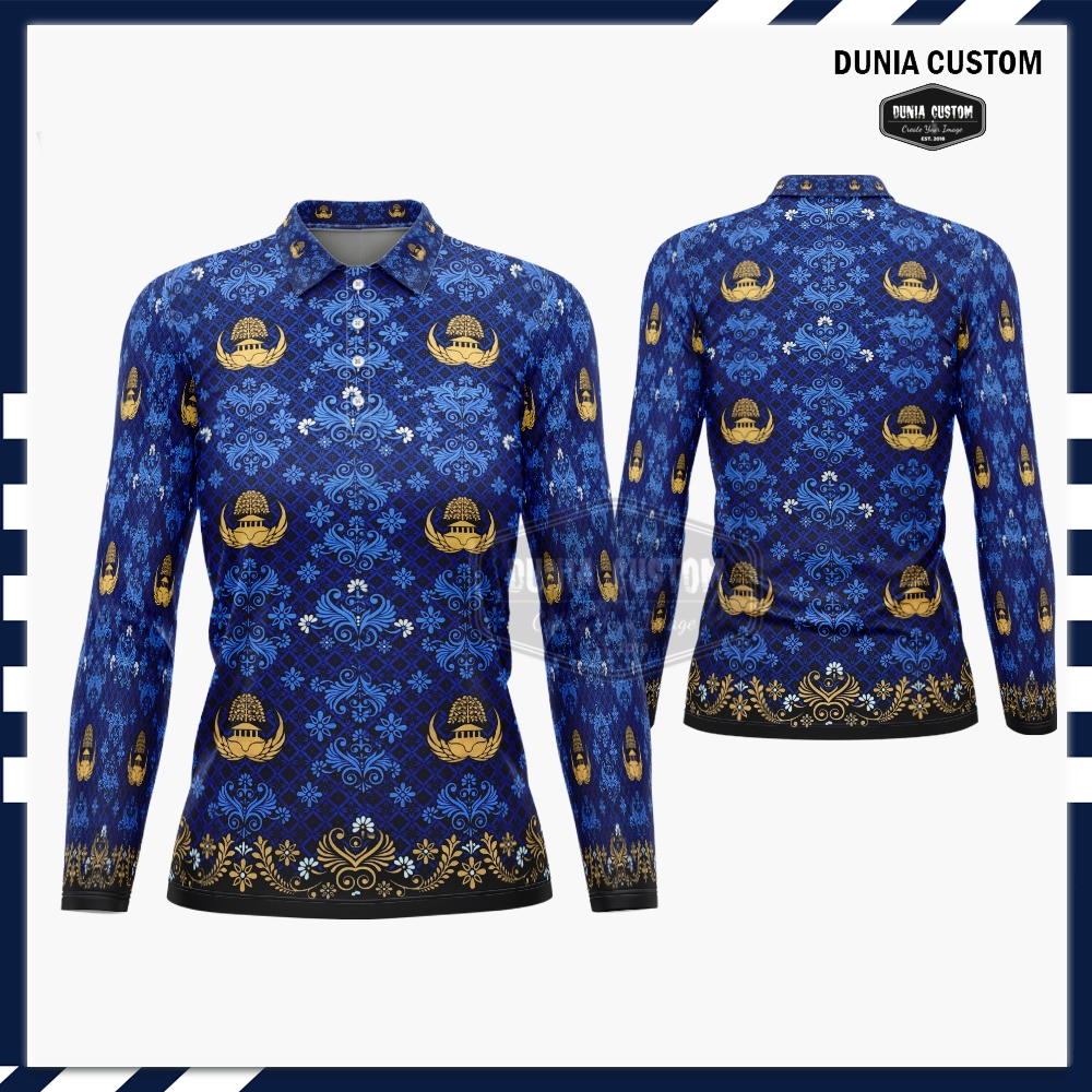 Seragam Korpri | Baju Korpri Wanita | Kaos Baju Jersey Korpri Wanita Lengan Panjang Fullprint