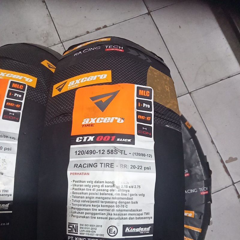 ban kingland ring 12 axcero ctx-001 slick/botak ukuran 120-80/12 soft compound