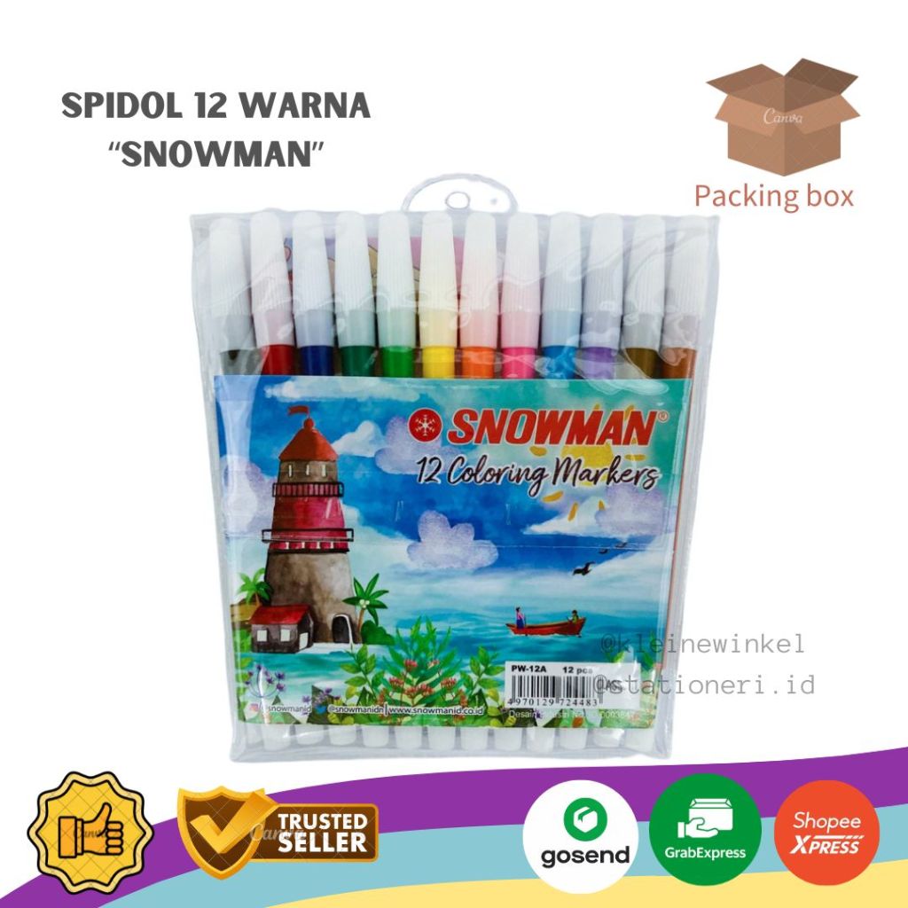 

Spidol 12 Warna SNOWMAN [ 1 SET ]