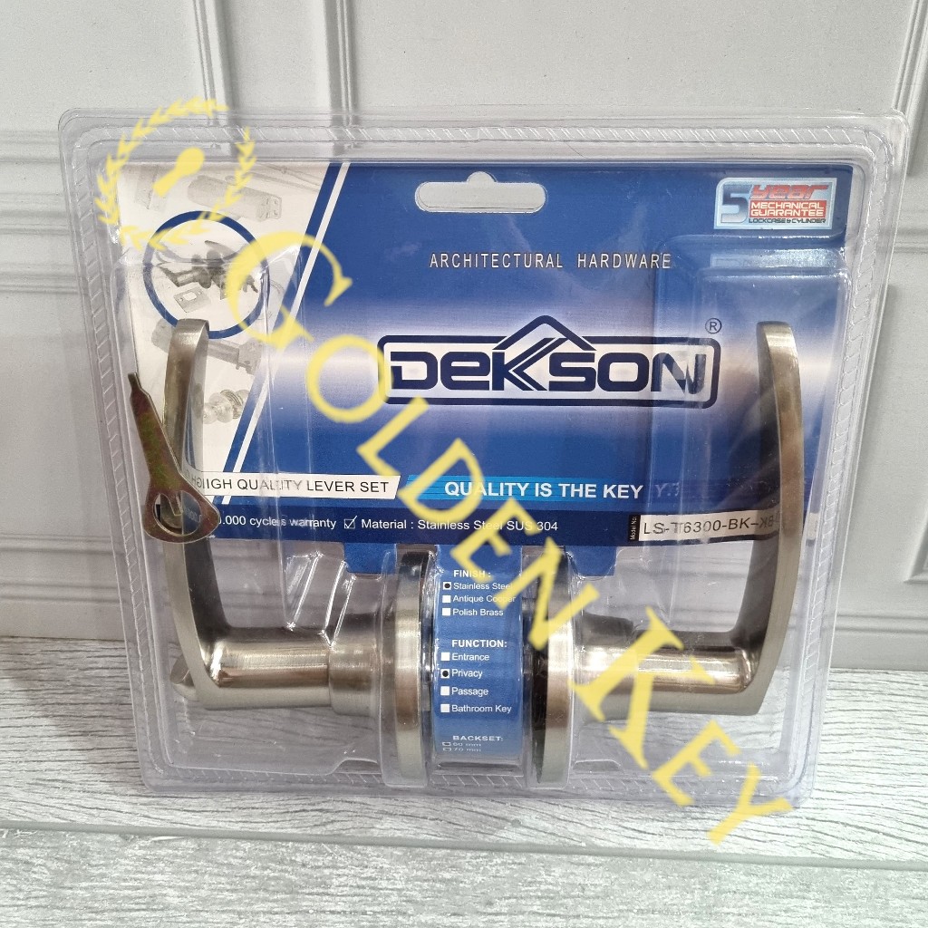 Kunci Kamar Mandi Handle Lever Set Dekkson Dekson LS 6300 T6300 BK SSS