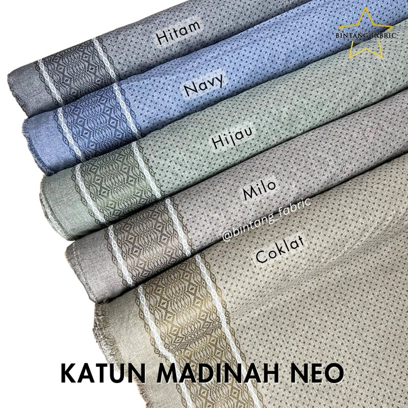 Bahan Kain Baju Koko Kemeja Katun Madinah Motif Neo 0,5 meter