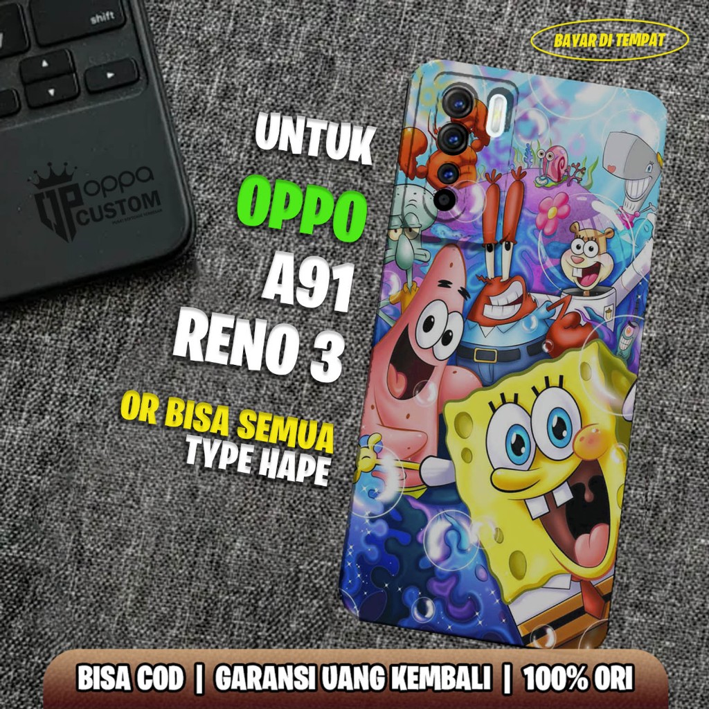 Case Oppo Reno 3 / Oppo A91 - Casing Oppo Reno 3 / Oppo A91 - ( SPONGEBOB ) - Case Hp - Casing Hp - 