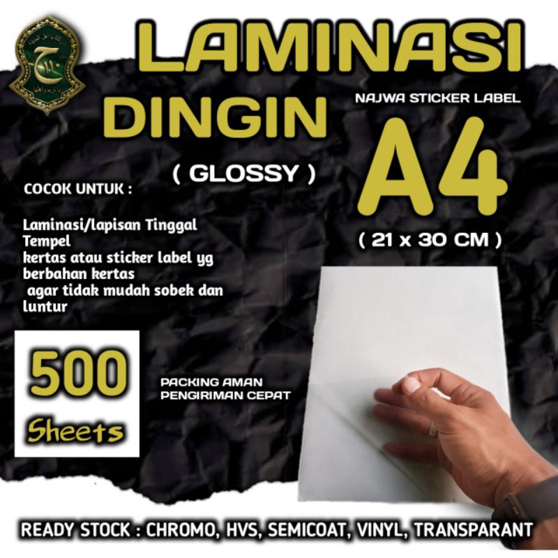 

PLASTIK LAMINASI DINGIN MICRON A4 ( 21 X 30 CM ) ISI 500 LEMBAR TERMURAH