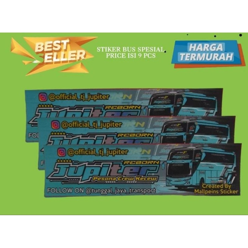 

Terbaru stiker bus jupiter isi 9 pcs tempelan bis kekinian