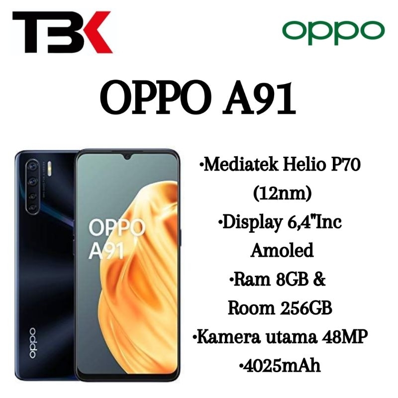 OPPO A91 RAM 8/256GB SECOND ORI