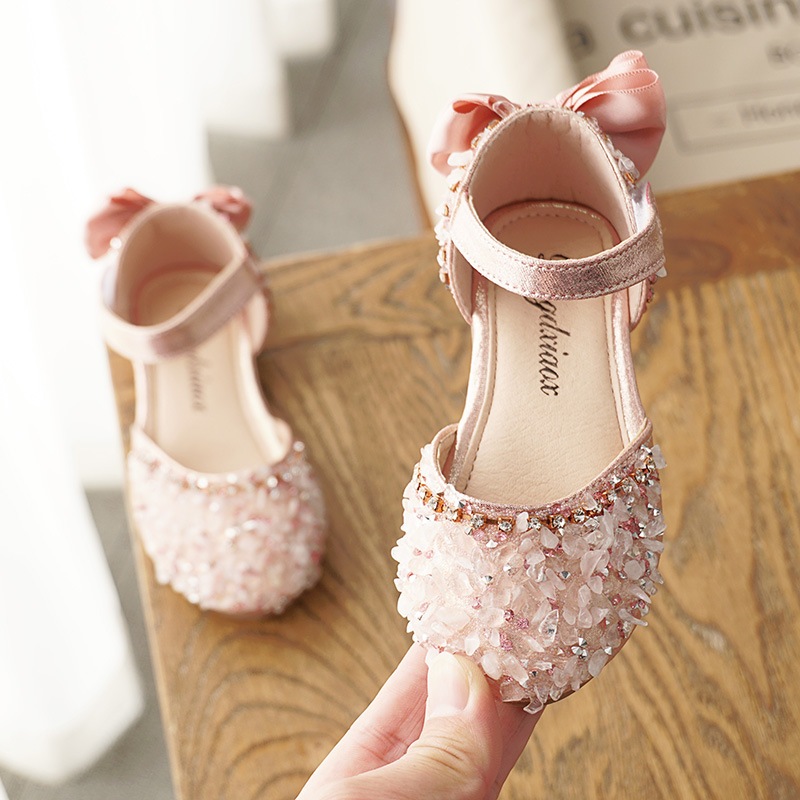Sepatu Pesta Anak Perempuan/Flat Shoes Anak Tanggung/Sepatu Anak Cewek Anti Licin Empuk Ringan - D30