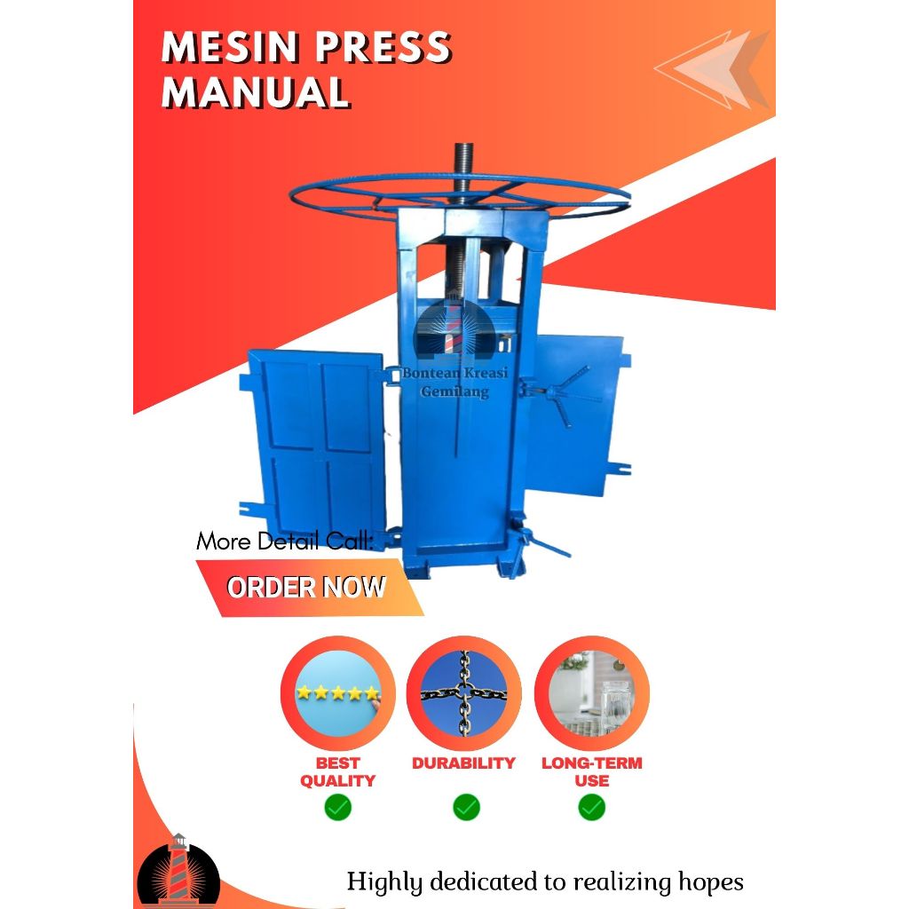Mesin Pres Kardus Manual / Mesin Press Kaleng / Mesin Press Plastik