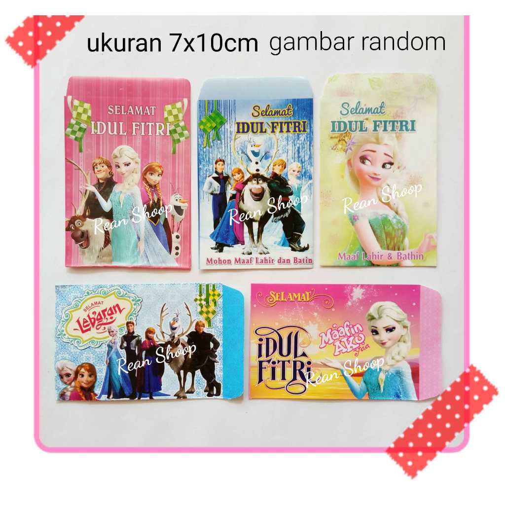

amplop angpao lebaran idul fitri ukuran kecil karakter frozen