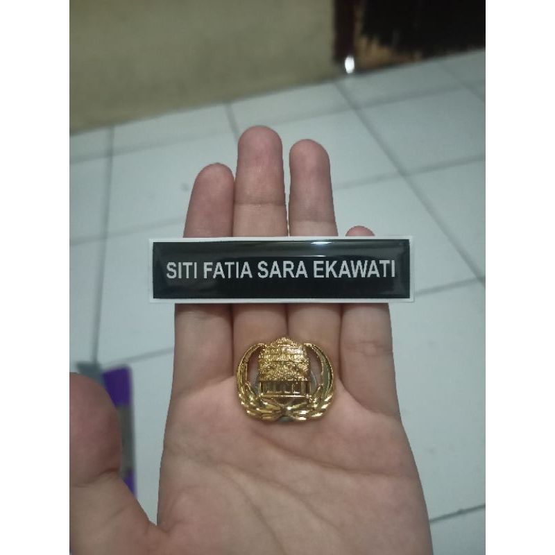 

PAKET HEMAT!! nametag+ pin korpri peniti/ paket nama dada gratis pin korpri