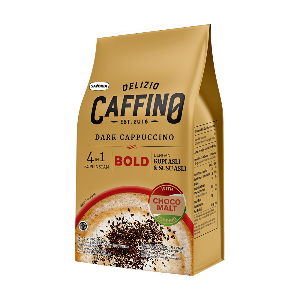 

KOPI SEDUH INSTAN DELIZIO CAFFINO DARK CAPPUCCINO BOLD ISI 6 INSTANT CAPUCINO