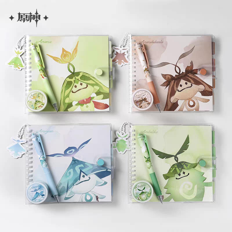 [Pre order on Indonesia only] - Genshin Impact Aranara notepad, washi tape and pen series
